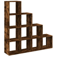 vidaXL 4 szintes füstös tölgy elválasztó könyvespolc 131,5x29x131,5 cm (857971) bútor