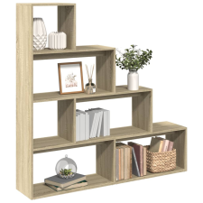 vidaXL 4 szintes sonoma tölgy elválasztó könyvespolc 143,5x29x143,5 cm bútor