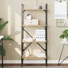 vidaXL 4 szintes sonoma tölgyszínű műfa könyvespolc 56x31,5x138,5 cm bútor