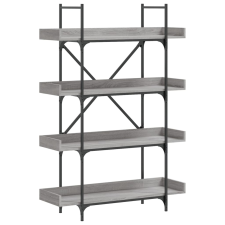 vidaXL 4-szintes szürke sonoma szerelt fa könyvespolc 100x33x145,5 cm (837695) bútor