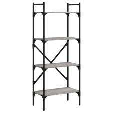 vidaXL 4-szintes szürke sonoma színű fa könyvespolc 56x31,5x138,5 cm (833341) bútor