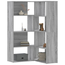 vidaXL 4 szintes szürke szerelt fa sarokkönyvespolc 85x85x140 cm bútor