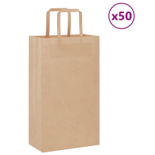 vidaXL 50 db barna kraft papírzacskók fogantyúkkal 21x11x36 cm ajándéktasak