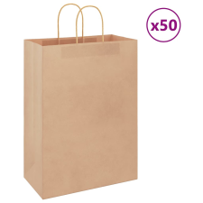 vidaXL 50 db barna kraft papírzacskók fogantyúkkal 32x17x44 cm ajándéktasak
