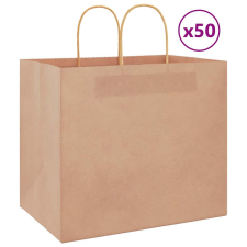 vidaXL 50 db barna kraft papírzacskók fogantyúkkal 32x22x28 cm ajándéktasak