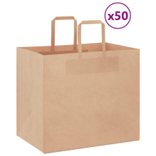 vidaXL 50 db barna kraft papírzacskók fogantyúkkal 32x22x28 cm ajándéktasak