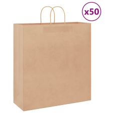 vidaXL 50 db barna kraft papírzacskók fogantyúkkal 45x17x48 cm ajándéktasak