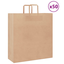 vidaXL 50 db barna kraft papírzacskók fogantyúkkal 45x17x48 cm ajándéktasak