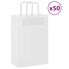 vidaXL 50 db fehér kraft papírzacskók fogantyúkkal 21x11x31 cm ajándéktasak