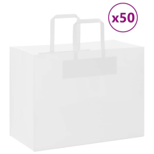vidaXL 50 db fehér kraft papírzacskók fogantyúkkal 32x17x25 cm ajándéktasak