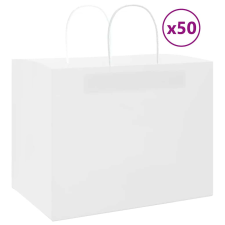 vidaXL 50 db fehér kraft papírzacskók fogantyúkkal 32x22x24 cm ajándéktasak