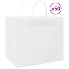 vidaXL 50 db fehér kraft papírzacskók fogantyúkkal 32x22x28 cm ajándéktasak