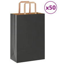 vidaXL 50 db fekete kraft papírzacskók fogantyúkkal 21x11x31 cm ajándéktasak