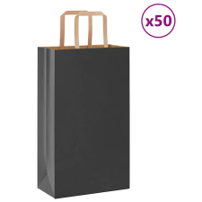 vidaXL 50 db fekete kraft papírzacskók fogantyúkkal 21x11x36 cm ajándéktasak