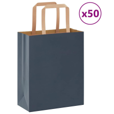 vidaXL 50 db kék kraft papírzacskók fogantyúkkal 18x8x22 cm ajándéktasak