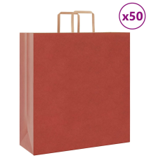 vidaXL 50 db piros kraft papírzacskók fogantyúkkal 45x17x48 cm ajándéktasak
