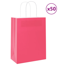 vidaXL 50 db rózsaszín kraft papírzacskók fogantyúkkal 21x11x28 cm ajándéktasak