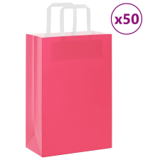 vidaXL 50 db rózsaszín kraft papírzacskók fogantyúkkal 21x11x31 cm ajándéktasak