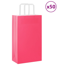 vidaXL 50 db rózsaszín kraft papírzacskók fogantyúkkal 21x11x36 cm ajándéktasak