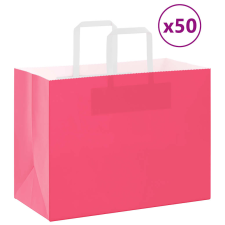vidaXL 50 db rózsaszín kraft papírzacskók fogantyúkkal 32x17x25 cm ajándéktasak