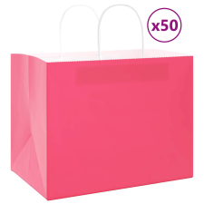 vidaXL 50 db rózsaszín kraft papírzacskók fogantyúkkal 32x22x24 cm ajándéktasak