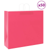 vidaXL 50 db rózsaszín kraft papírzacskók fogantyúkkal 54x15x49 cm
