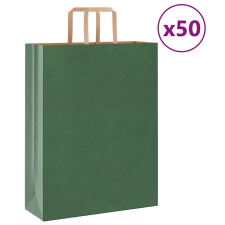 vidaXL 50 db zöld kraft papírzacskók fogantyúkkal 32x12x42 cm ajándéktasak