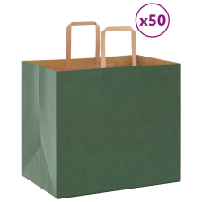 vidaXL 50 db zöld kraft papírzacskók fogantyúkkal 32x22x28 cm ajándéktasak