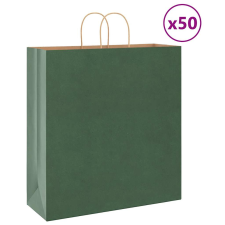 vidaXL 50 db zöld kraft papírzacskók fogantyúkkal 45x17x48 cm ajándéktasak