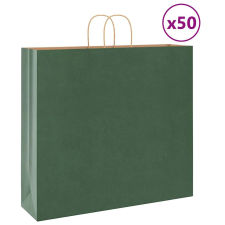 vidaXL 50 db zöld kraft papírzacskók fogantyúkkal 54x15x49 cm ajándéktasak