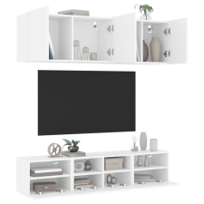 vidaXL 5 darab fehér szerelt fa falra szerelhető TV-bútor bútor