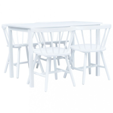vidaXL 5 darabos fehér tömör gumifa étkezőszett bútor