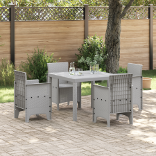 vidaXL 5 Darabos Kerti Étkező Szett Világos Szürke Poly Rattan kerti bútor