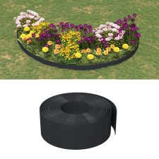 vidaXL 5 db fekete polietilén kerti szegély 10 m x 20 cm kerti dekoráció