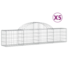 vidaXL 5 db íves horganyzott vas gabion kosár 200x30x40/60 cm (3146050) kerti tárolás