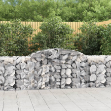 vidaXL 5 db íves horganyzott vas gabion kosár 300x50x80/100 cm kerti dekoráció