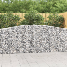 vidaXL 5 db íves horganyzott vas gabion kosár 400x30x100/120 cm kerti dekoráció