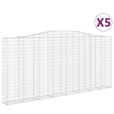 vidaXL 5 db íves horganyzott vas gabion kosár 400x30x180/200 cm (3145881) kerti tárolás