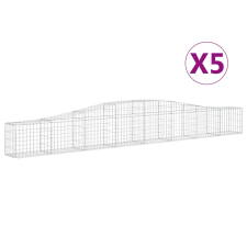 vidaXL 5 db íves horganyzott vas gabion kosár 400x30x40/60 cm (3145790) kerti tárolás