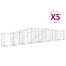 vidaXL 5 db íves horganyzott vas gabion kosár 400x30x60/80 cm (3145803) kerti tárolás