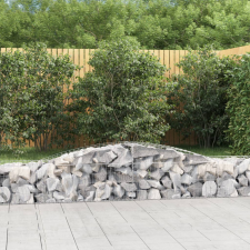 vidaXL 5 db íves horganyzott vas gabion kosár 400x50x40/60 cm kerti tárolás