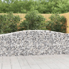 vidaXL 5 db íves horganyzott vas gabion kosár 400x50x80/100 cm kerti tárolás