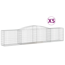 vidaXL 5 db íves horganyzott vas gabion kosár 400x50x80/100 cm (3146986) kerti tárolás