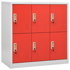 vidaXL 5 db világosszürke-piros acél zárható szekrény 90x45x92,5 cm  (3095237) bútor