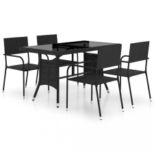 vidaXL 5 részes antracitszürke polyrattan kerti étkezőgarnitúra kerti bútor