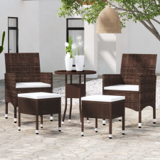 vidaXL 5 részes barna polyrattan kerti ülőgarnitúra kerti bútor
