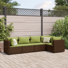 vidaXL 5 részes barna polyrattan kerti ülőgarnitúra párnákkal kerti bútor