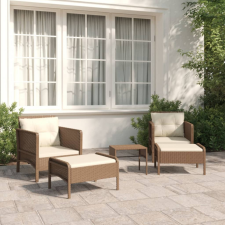 vidaXL 5 részes barna polyrattan kerti ülőgarnitúra párnákkal kerti bútor