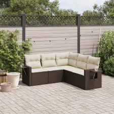 vidaXL 5 részes barna polyrattan kerti ülőgarnitúra párnával kerti bútor