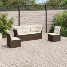 vidaXL 5 részes barna polyrattan kerti ülőgarnitúra párnával kerti bútor